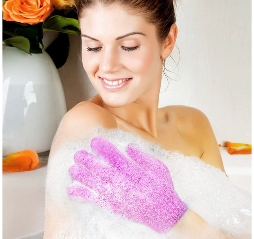 Exfoliating Bath Gloves,Made of 100% NYLON,Double Sided Exfoliating Gloves
